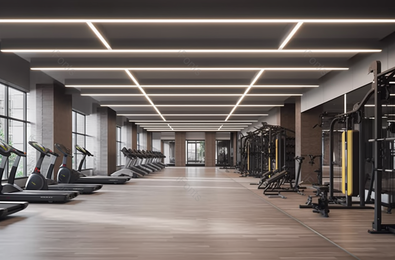 安静无人阳光光束健身房跑步机摄影背景,高清,摄影图,摄影图片,图片大全,摄影图免费下载